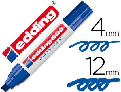 ROTULADOR EDDING MARCADOR PERMANENTE 800 AZUL PUNTA BISELADA 12 MM