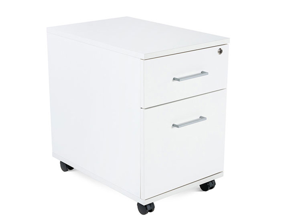 CAJONERA ROCADA CON DOS CAJONES SERIE STORE 58X40X59,5 CM ACABADO AW04 BLANCO/BLANCO