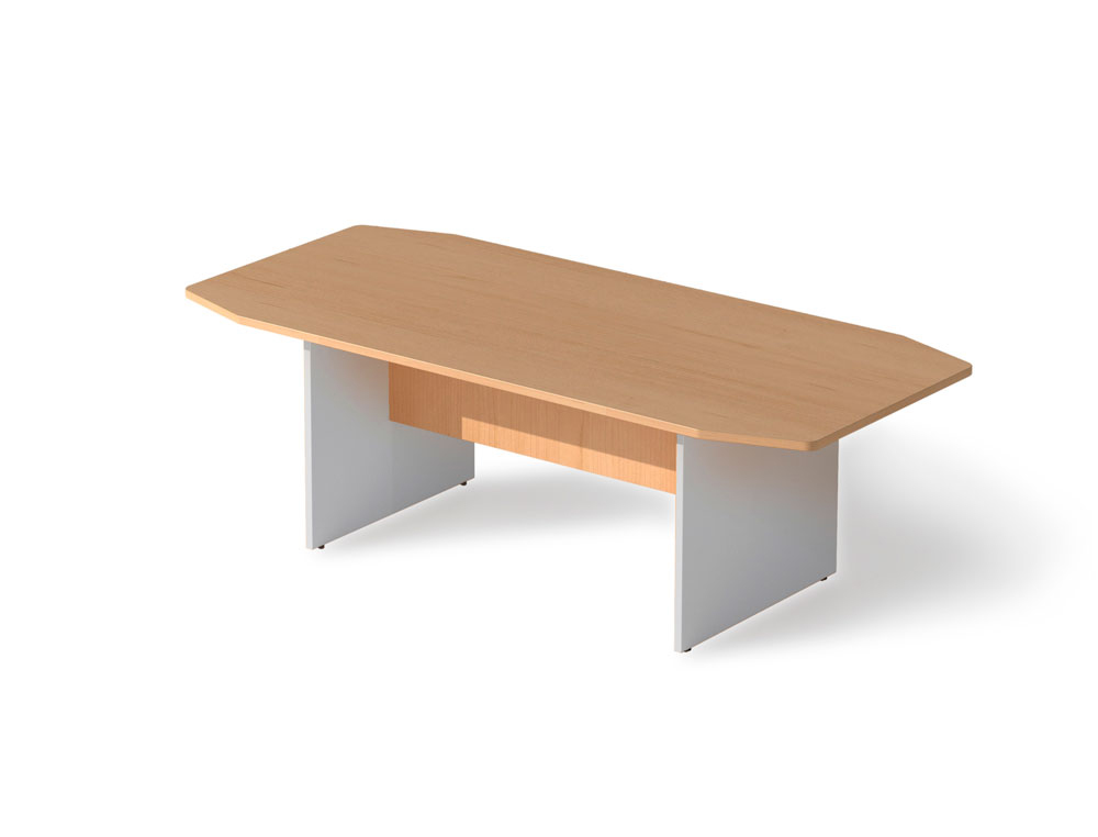 MESA DE REUNION ROCADA MEETING 3003AN01 ESTRUCTURA MADERA GRIS ALUMINIO TABLERO MADERA HAYA 220X100X72 CM