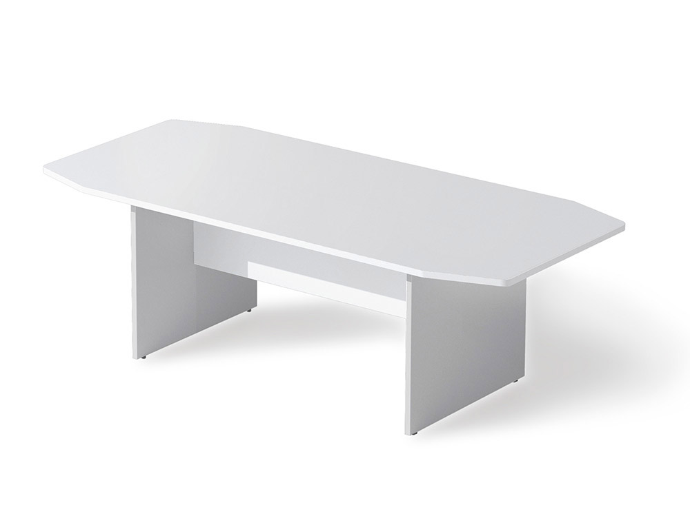 MESA DE REUNION ROCADA MEETING 3003AB04 ESTRUCTURA MADERA GRIS ALUMINIO TABLERO MADERA BLANCO 220X100X72 CM