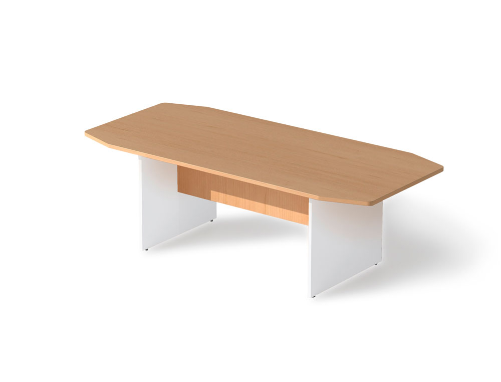 MESA DE REUNION ROCADA MEETING 3003AW01 ESTRUCTURA MADERA BLANCO TABLERO MADERA HAYA 220X100X72 CM