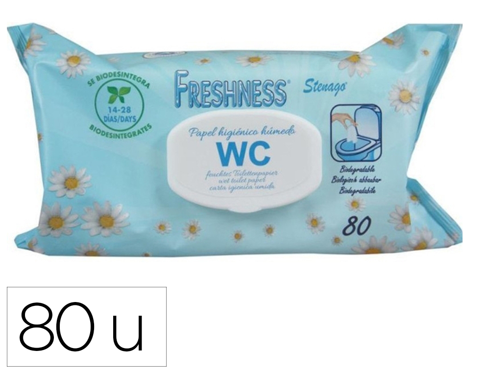 PAPEL HIGIENICO HUMEDO FRESHNESS PAQUETE CON TAPA DE 80 UNIDADES
