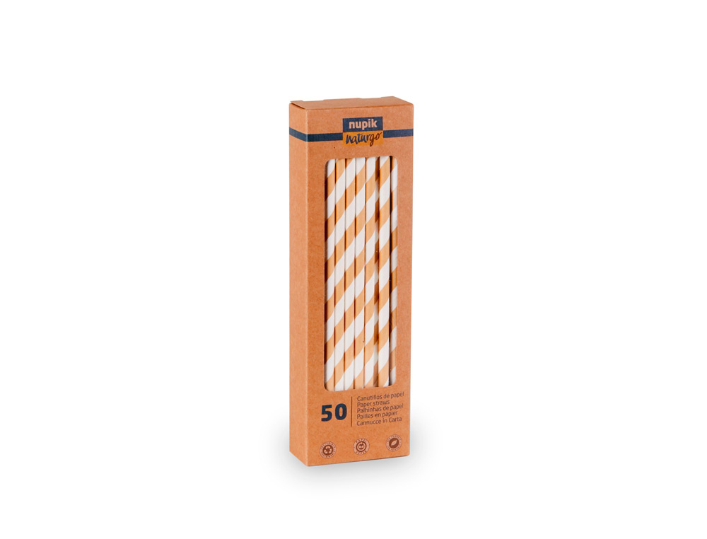 SORBETE NUPIK PAPEL RECICLABLE 100% BCO/KRAFT PAQUETE DE 50 UNIDADES