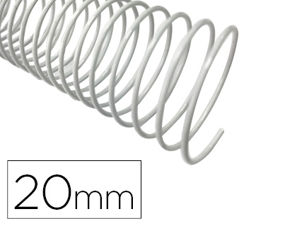 ESPIRAL METALICO Q-CONNECT BLANCO 64 5:1 20MM 1,2MM CAJA DE 100 UNIDADES