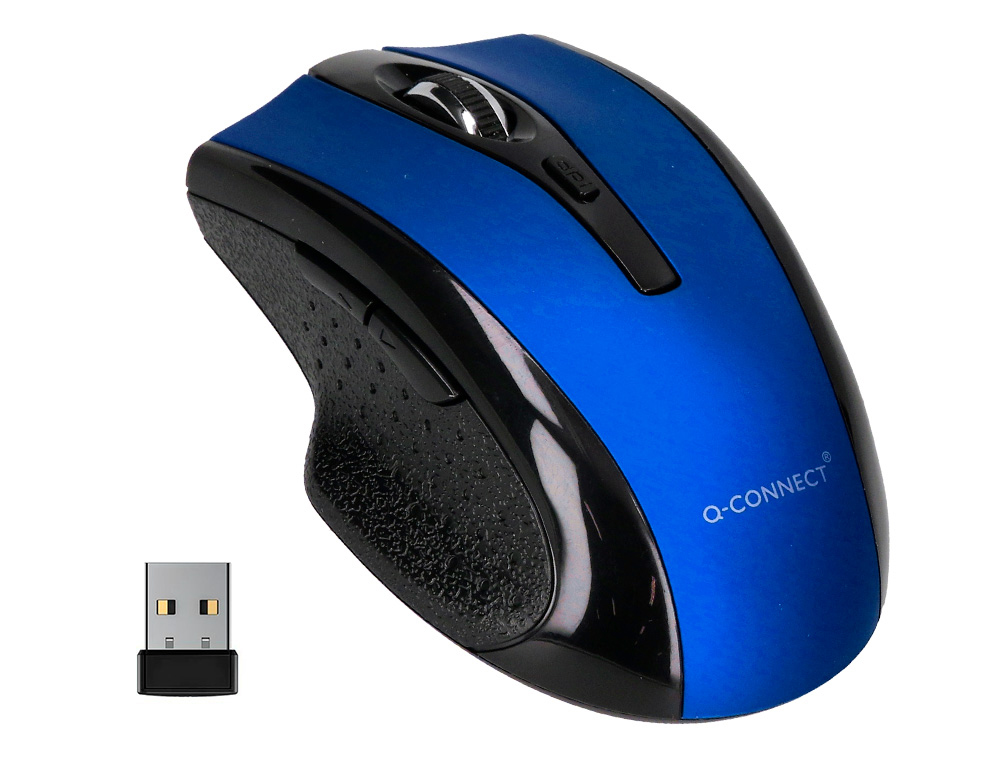 RATON Q-CONNECT OPTICO INALAMBRICO 1000 DPI RECEPTOR USB 2,4 GHZ AZUL