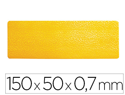 SIMBOLO ADHESIVO DURABLE PVC FORMA DE LINEA PARA DELIMITACION SUELO AMARILLO 150X50X0,7 MM PACK DE 10