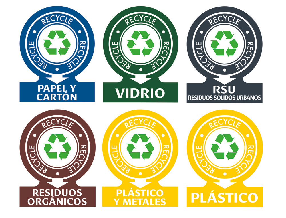 ETIQUETA ADHESIVA AVERY PARA RESIDUOS 141X110 MM PACK DE 6 UNIDADES SURTIDAS