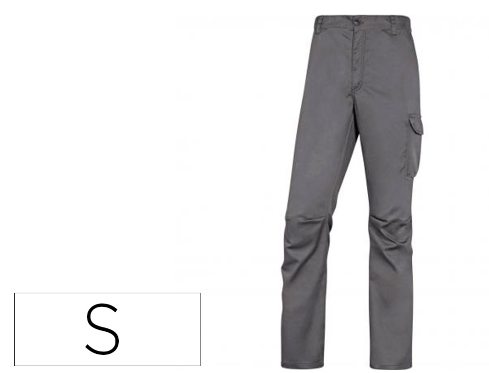 PANTALON DE TRABAJO DELTAPLUS CINTURA ELASTICA 5 BOLSILLOS COLOR GRIS / NEGRO TALLA S
