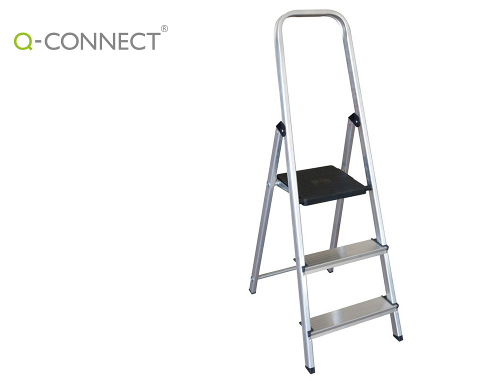 ESCALERA Q-CONNECT DE ALUMINIO 3 PELDAOS 590X400X1260 MM PESO MAXIMO 150 KG EN-131