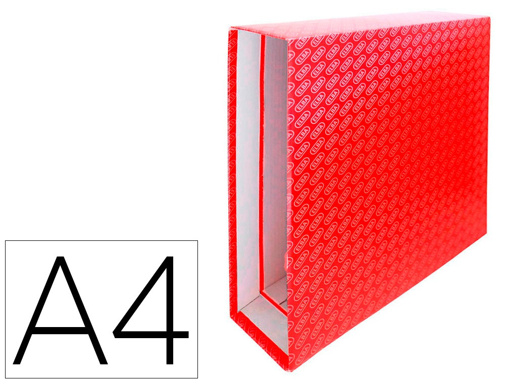 CAJA ARCHIVADOR DE PALANCA CARTON FORRADO ELBA DIN A4 LOMO 85 MM ROJO