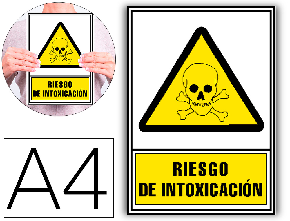 PICTOGRAMA ARCHIVO 2000 RIESGO DE INTOXICACION PVC AMARILLO LUMINISCENTE 210X297 MM