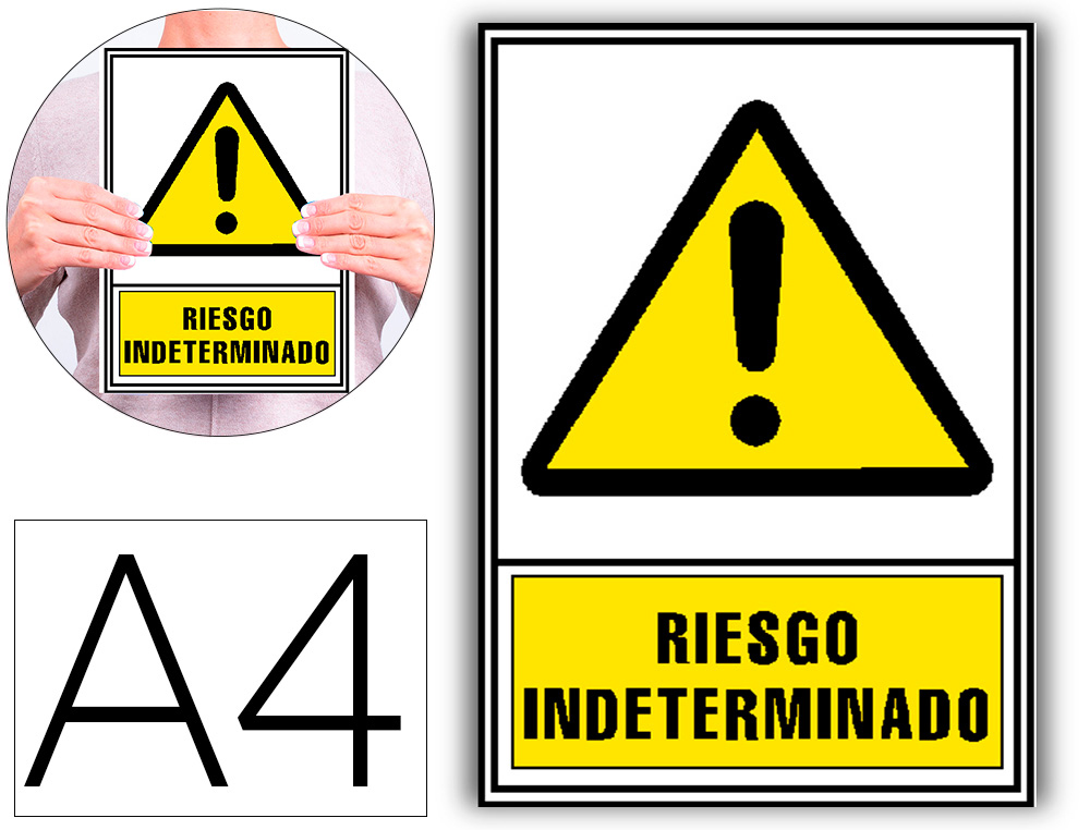 PICTOGRAMA ARCHIVO 2000 RIESGO INDETERMINADO PVC AMARILLO LUMINISCENTE 210X297 MM