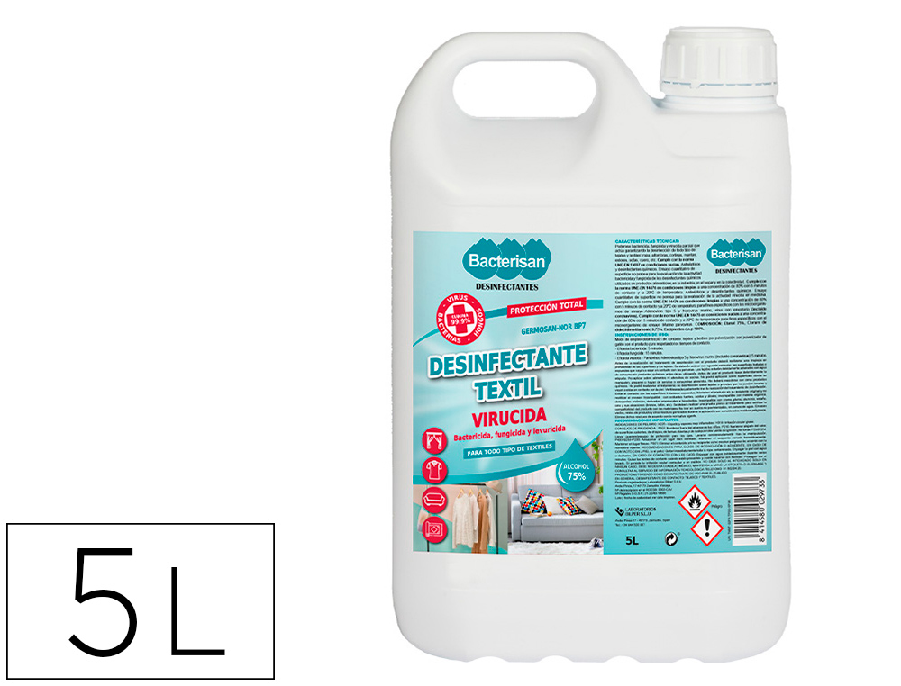 DESINFECTANTE BACTERISAN GERMOSAN-NOR BP7 VIRUCIDA PARA TEXTIL GARRAFA DE 5 LITROS