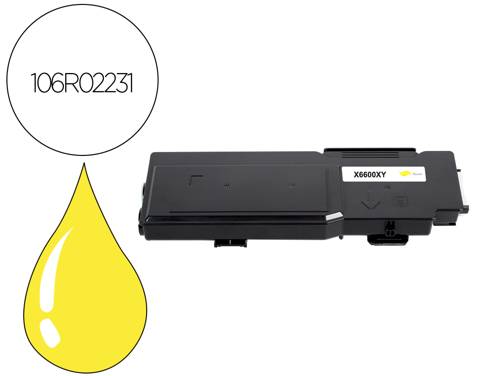 TINTA SOLIDA XEROX PHASER 6600 WORKCENTRE / 6605 AMARILLO 6000 PAGINAS