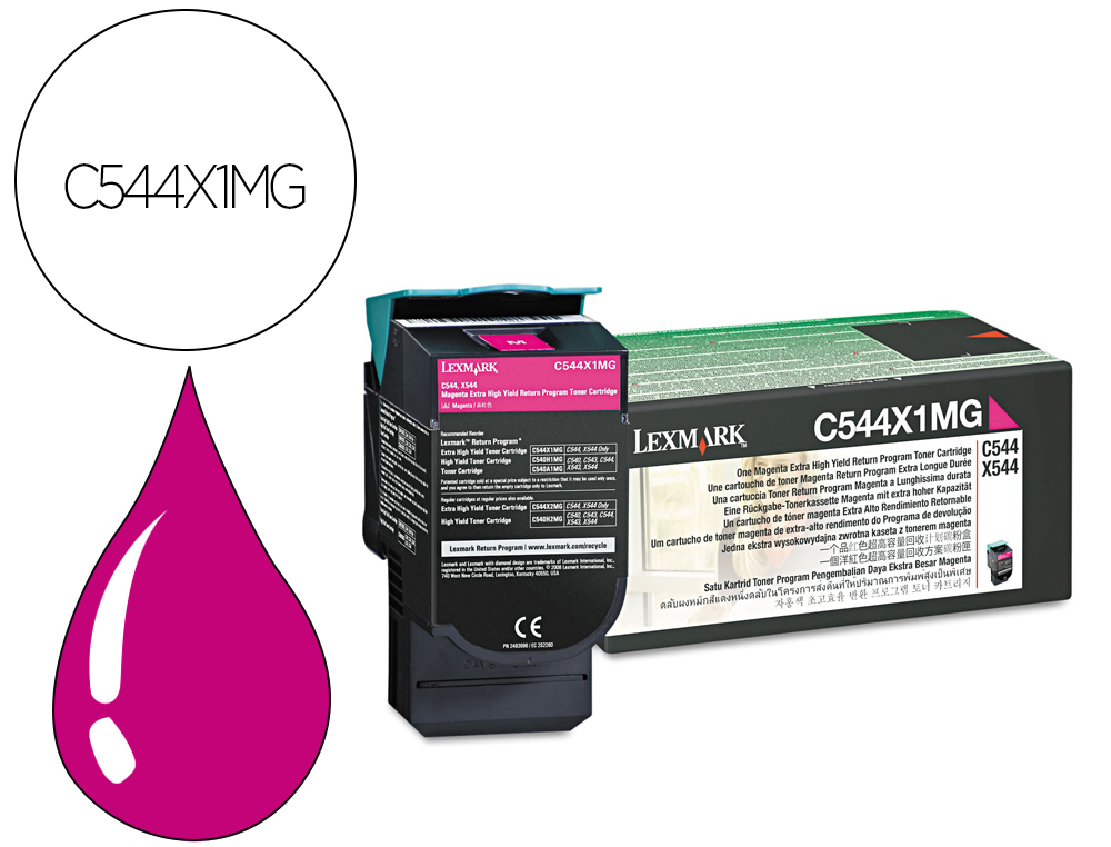 TONER LEXMARK LASER C544 / X544 C544X1MG MAGENTA 4000 PAGINAS