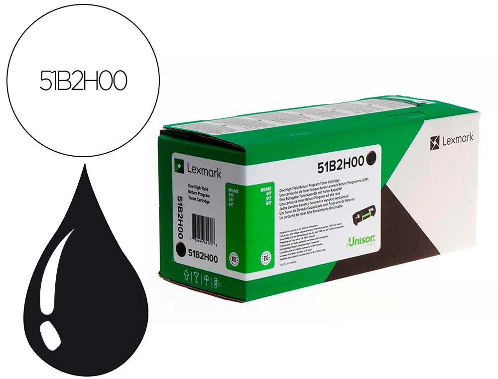 TONER LEXMARK LASER 51B2H00 MS417 / MX417 NEGRO 8500 PAGINAS