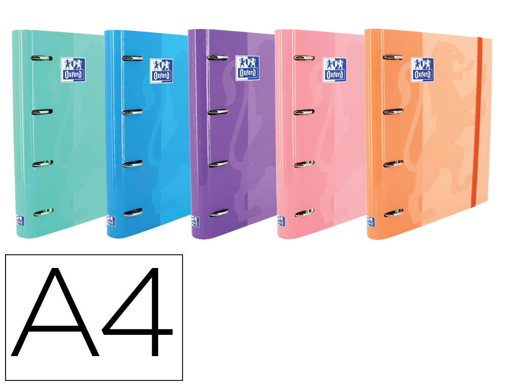 CARPETA CON RECAMBIO OXFORD EUROPEANBINDER CLASSIC 4 ANILLAS 35 MM CUADRO 5 MM DIN A4 TAPA EXTRADURA CON