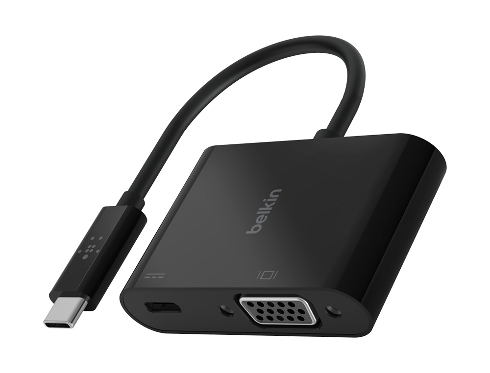 ADAPTADOR BELKIN AVC001BTBK USB-C A VGA + CARGA COLOR NEGRO