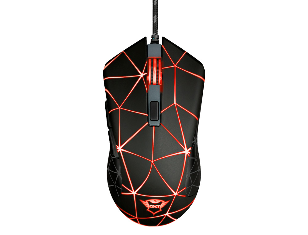 RATON TRUST GXT133 LOCX GAMING OPTICO LUCES LED 800-4000 PPP 6 BOTONES USB 2.0 CABLE 1,80 M COLOR NEGRO