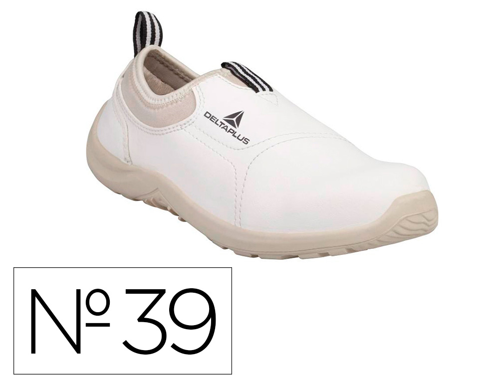 ZAPATOS DE SEGURIDAD DELTAPLUS MICROFIBRA PU SUELA PU MONO-DENSIDAD COLOR BLANCO TALLA 39