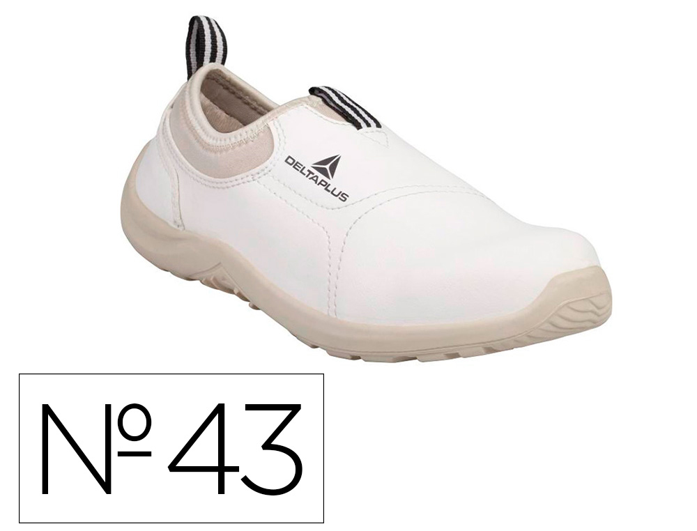 ZAPATOS DE SEGURIDAD DELTAPLUS MICROFIBRA PU SUELA PU MONO-DENSIDAD COLOR BLANCO TALLA 43