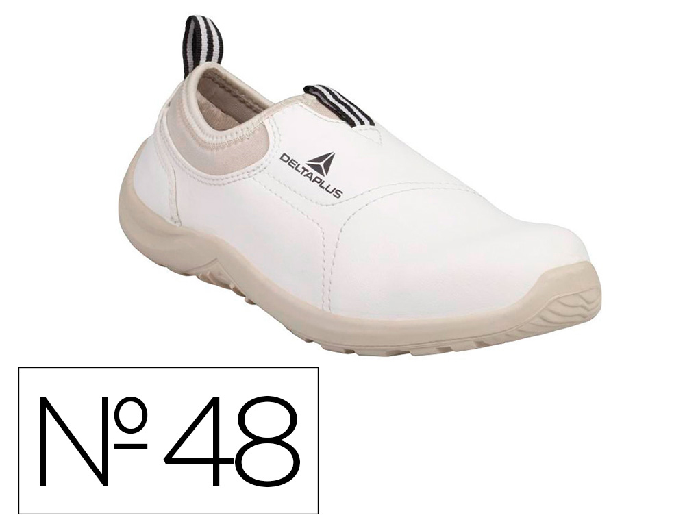 ZAPATOS DE SEGURIDAD DELTAPLUS MICROFIBRA PU SUELA PU MONO-DENSIDAD COLOR BLANCO TALLA 48