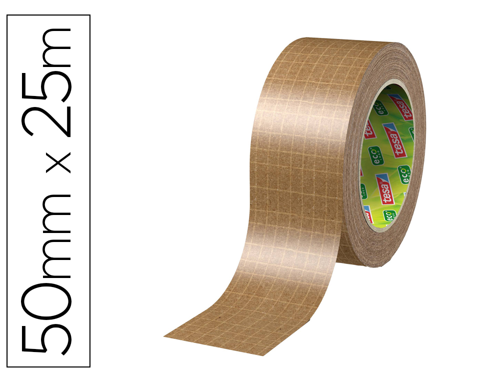 CINTA ADHESIVA TESA ECO PAPEL ULTRAFUERTE COLOR KRAFT 25 MT X 50 MM PARA EMBALAJE
