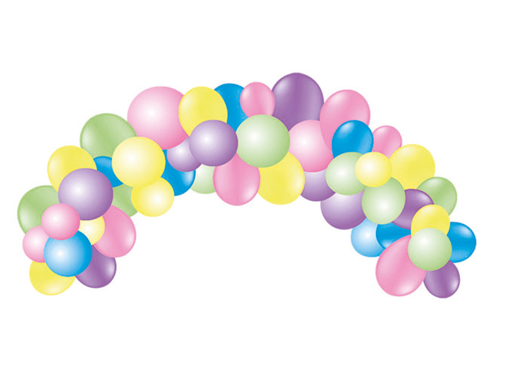 GLOBO 100% LATEX BIODEGRADABLE GUINARLDA ARCO LIGHT 55 UNIDADES COLORES PASTEL