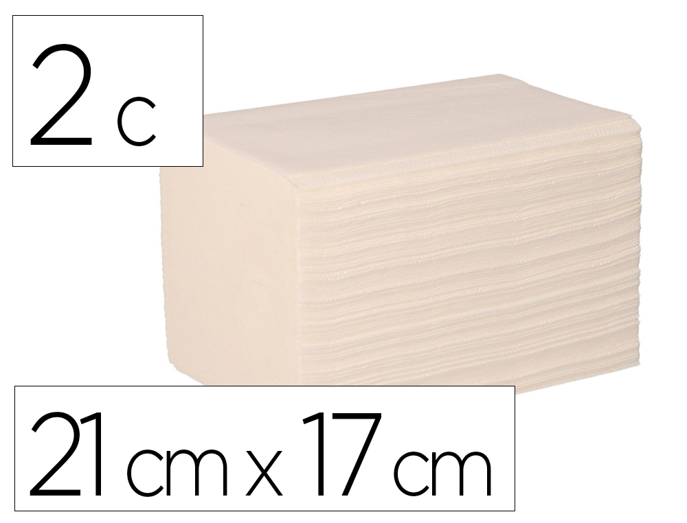 SERVILLETA BUNZL GREENSOURCE CELULOSA BLANCA PLEGADO ZIG-ZAG 2 CAPAS 21X17 CM CAJA DE 9000 UNIDADES