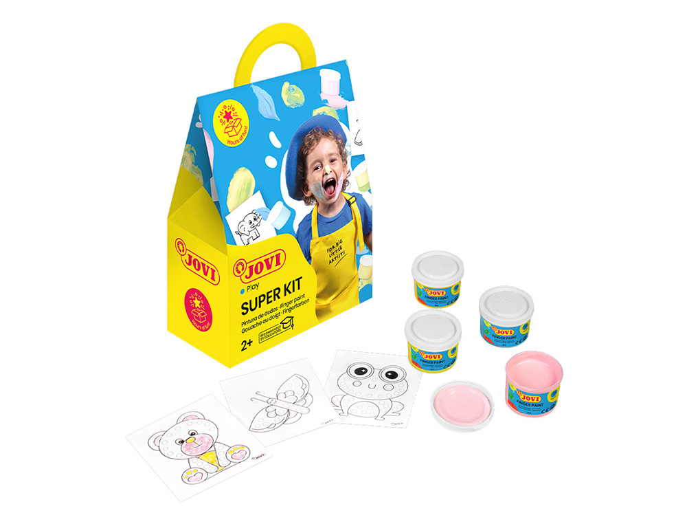 PLASTILINA JOVI SUPER KIT 3 PASTILLAS 50 GR + 6 MOLDES + 1 RODILLO