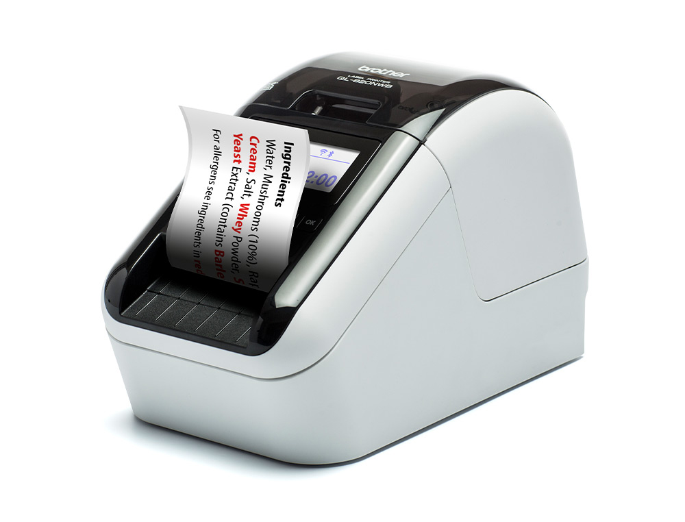 IMPRESORA DE ETIQUETAS BROTHER QL820NWBC TERMICA BICOLOR VELOCIDAD 176 MM/S ANCHO MAXIMO 6,2 CM USB 2.0