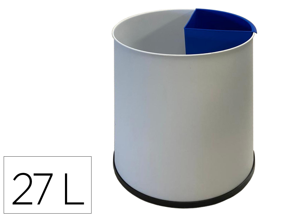 PAPELERA METALICA SIE PARA RECICLAJE CON 1 DEPARTAMENTO EXTRAIBLE 27 LITROS 300X295 MM
