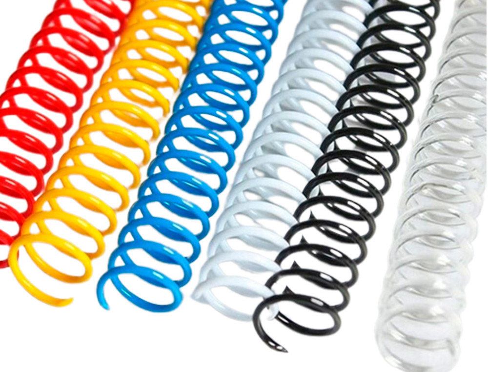 ESPIRAL PLASTICO YOSAN PASO 64 N10 COLORES SURTIDOS CAJA DE 100 UNIDADES