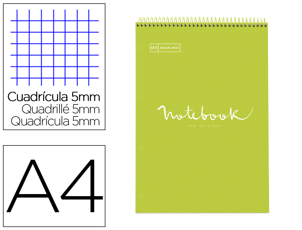 CUADERNO ESPIRAL MIQUELRIUS NOTEBOOK 1 EMOTIONS REPORTER TAPA FORRADA DIN A4 MICROPERFORADO 80 HOJAS