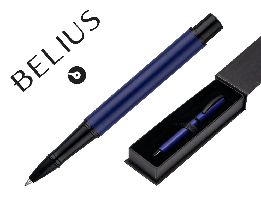 ROLLER BELIUS TURBO ALUMINIO COLOR AZUL Y NEGRO TINTA AZUL CAJA DE DISEO