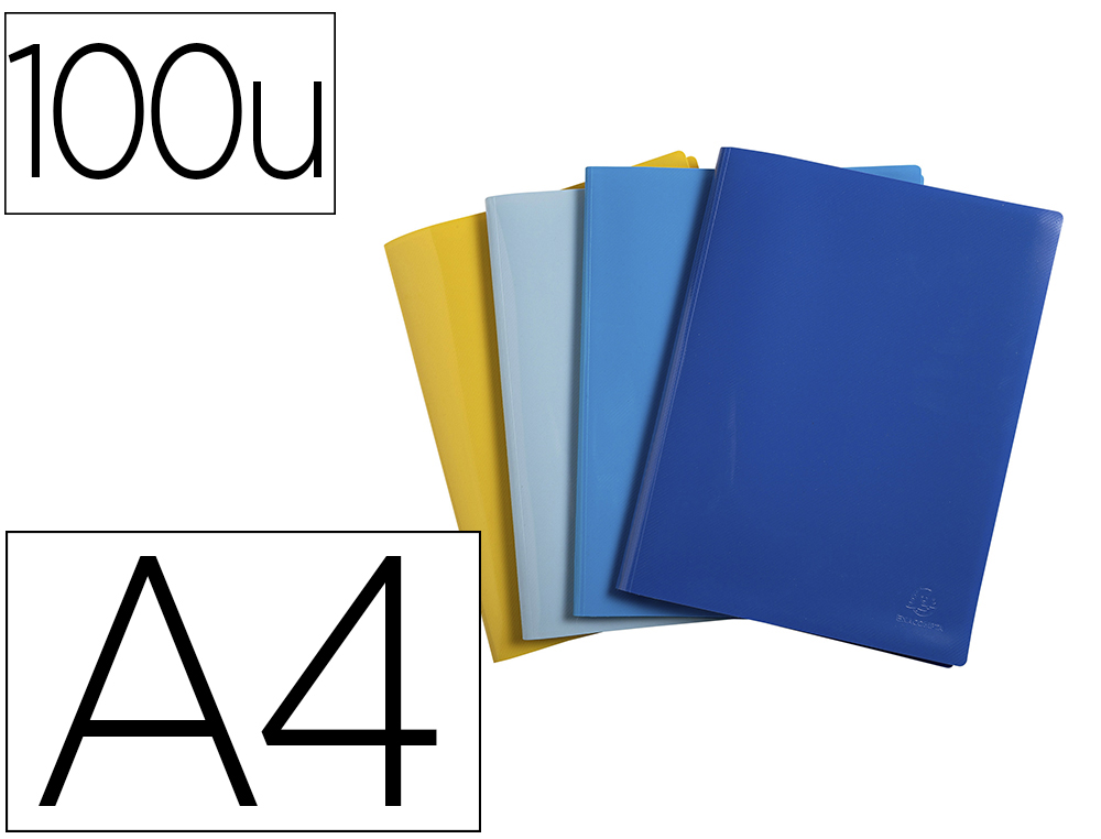 CARPETA EXACOMPTA ESCAPARATE 100 FUNDAS DIN A4 RECICLADA POLIPROPILENO COLORES SURTIDOS