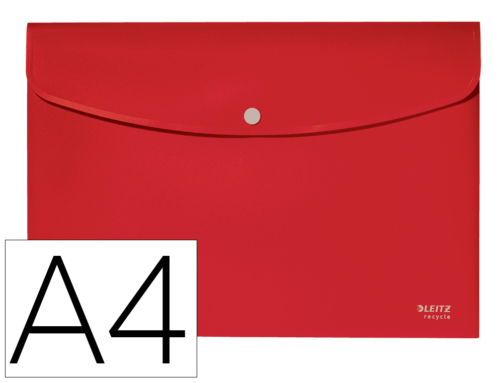 CARPETA LEITZ RECYCLE PORTADOCUMENTOS BROCHE DIN A4 POLIPROPILENO ROJO