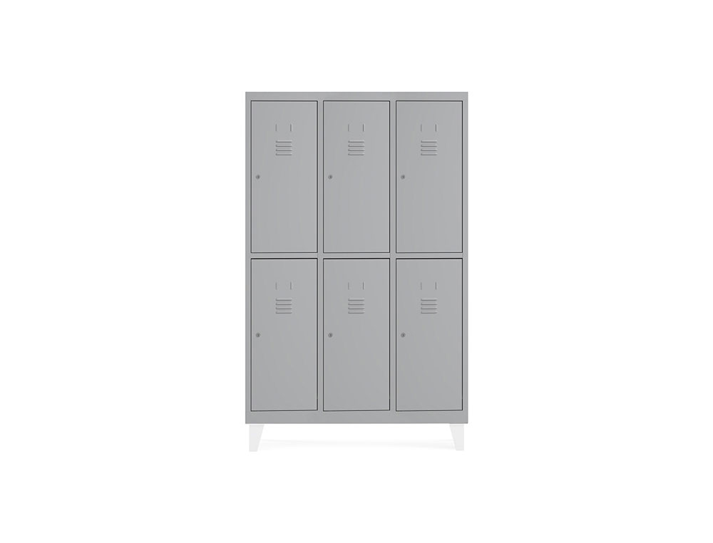 TAQUILLA METALICA ROCADA 400 3 MODULOS X 2 PUERTAS GRIS 1210X500X1800 MM