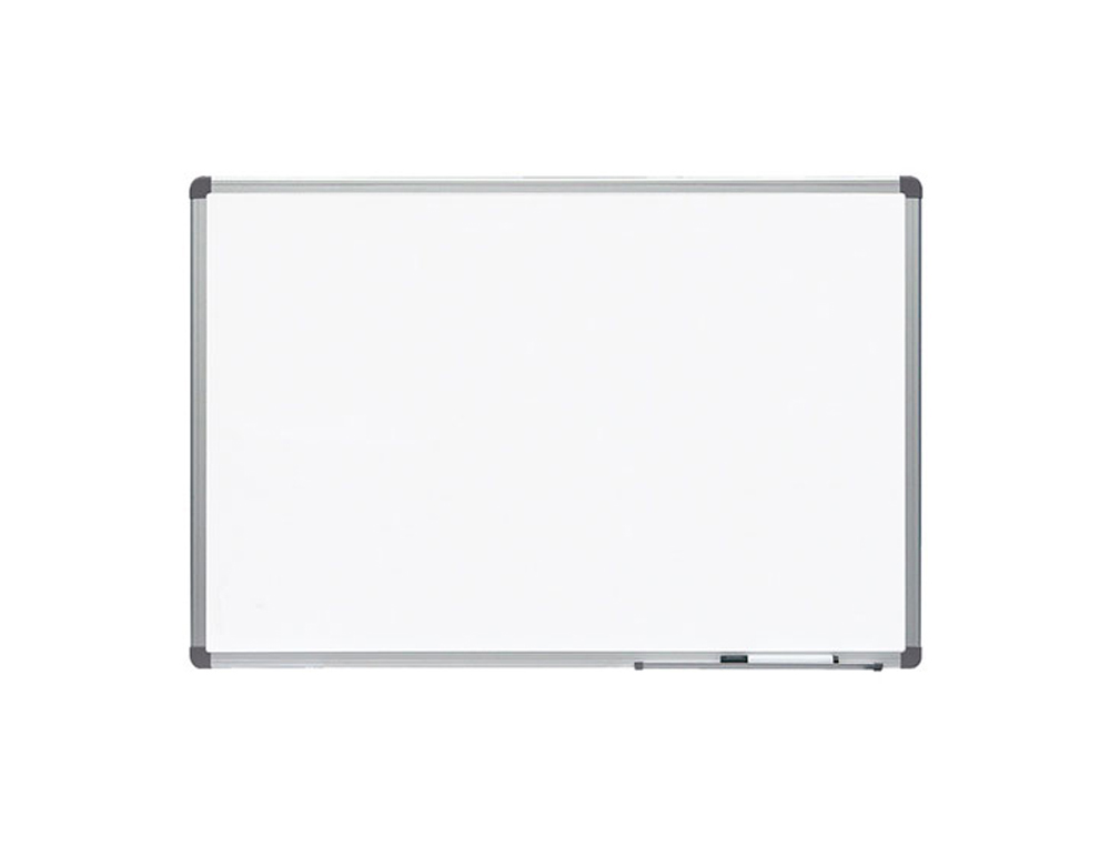 PIZARRA BLANCA ROCADA LACADA MAGNETICA MARCO ALUMINIO CON CANTONERAS 60X90 CM
