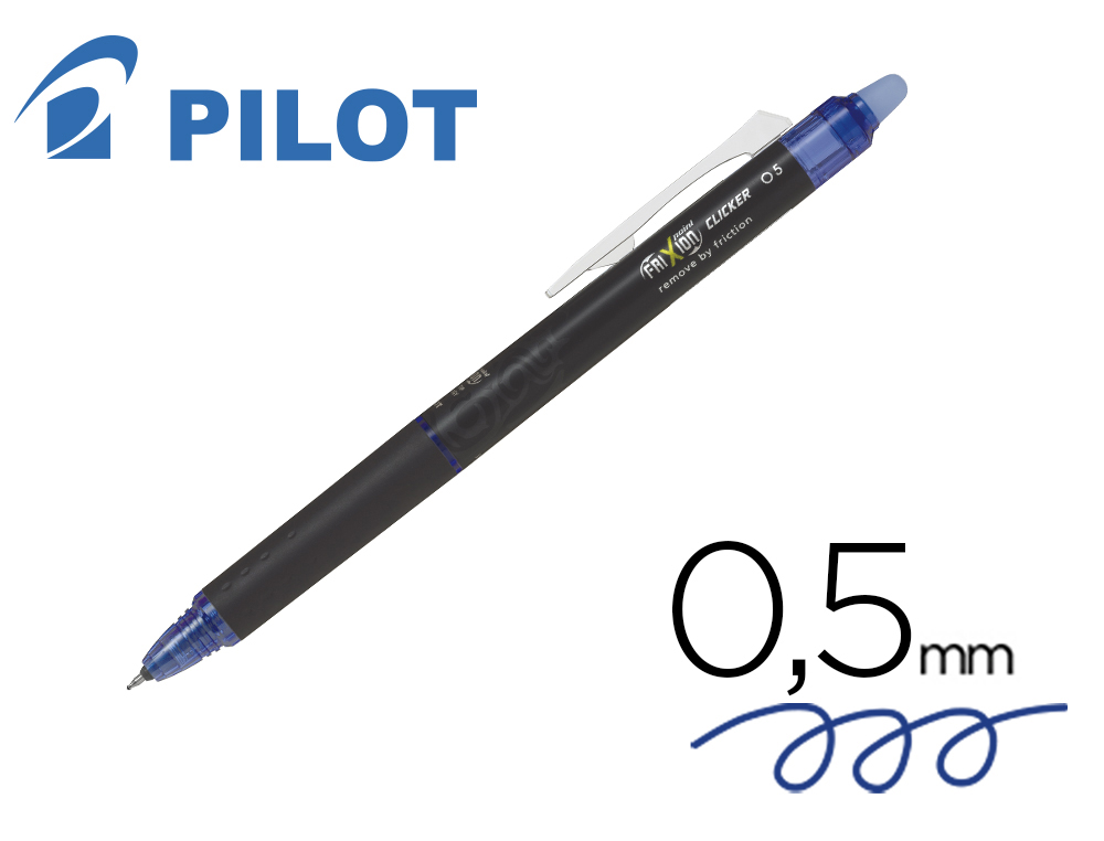 BOLIGRAFO PILOT FRIXION POINT CLICKER BORRABLE 0,5 MM AZUL