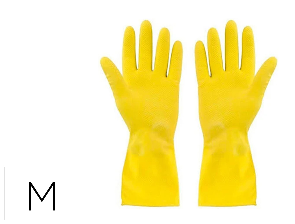 GUANTES DE LATEX SATINADOS CON RELIEVE ANTI DESLIZANTE SIN POLVO PAR TALLA MEDIANA