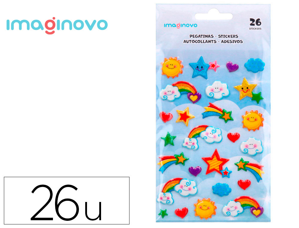 PEGATINAS IMAGINOVO ARCOIRIS MAGIC DREAMS CON RELIEVE 190X105 MM EN BLISTER