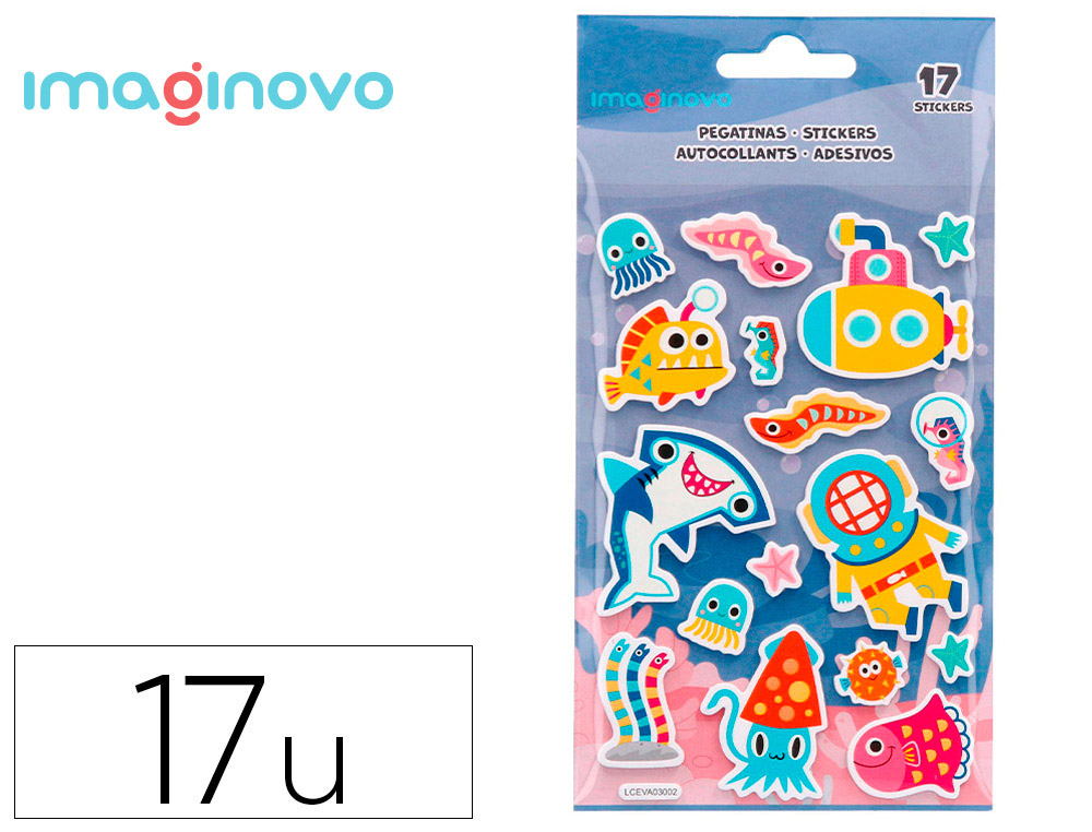 PEGATINAS IMAGINOVO LUMINOSAS SUBMARINO CON RELIEVE 190X105 MM EN BLISTER