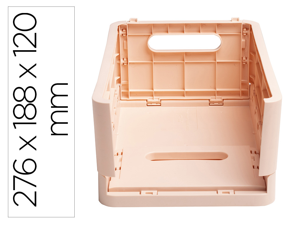 CAJA PLEGABLE EXACOMPTA MIDI SKANDI POLIPROPILENO RECICLADO COLOR NUDE 276X188X120 MM