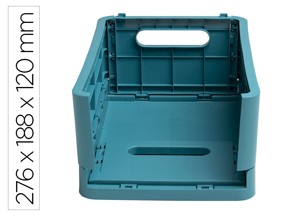 CAJA PLEGABLE EXACOMPTA MIDI SKANDI POLIPROPILENO RECICLADO COLOR AZUL PACIFICO 276X188X120 MM