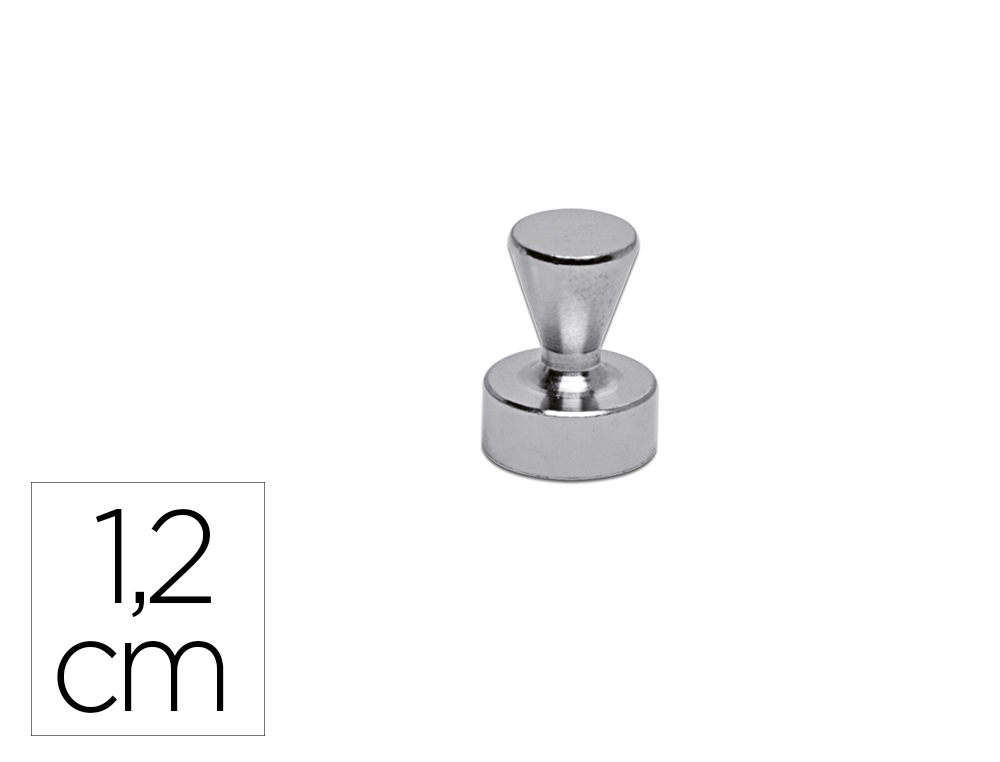 IMAN MAUL CONICO DE NEODIMIO 1,2 CM DIAMETRO PESO MAX. 3,5 KG COLOR PLATA PACK DE 5 UNIDADES