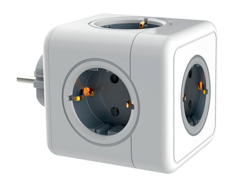 REGLETA Q-CONNECT DE CUBO ENCHUFE MULTIPLE POWER CUBE 5 EN 1 CABLE DE 1,4 MT 5 TOMAS DE CORRIENTE 75X75X112MM