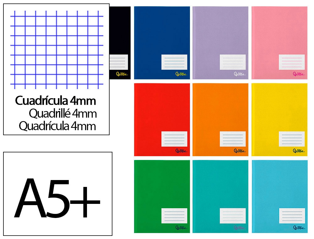 LIBRETA LIDERPAPEL SMART A5 PLUS 16 HOJAS 75G/M2 CUADRO 4MM CON MARGEN