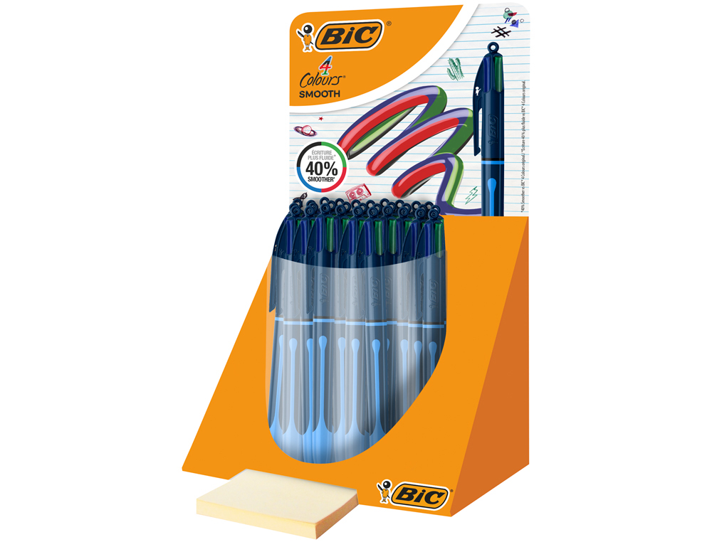 BOLIGRAFO BIC CUATRO COLORES SMOOTH DROP COLOR AZUL