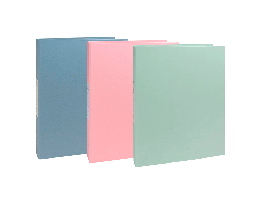 CARPETA DE 2 ANILLAS 30 MM REDONDAS EXACOMPTA AUTENTIK DIN A4+ CARTON RECICLADO FORRADO COLORES SURTIDOS